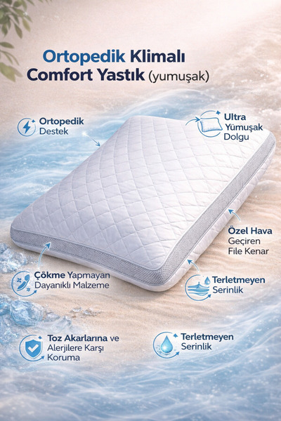 İlay home concept ORTOPEDİK COMFORT KLİMALI YUMUŞAK YASTIK