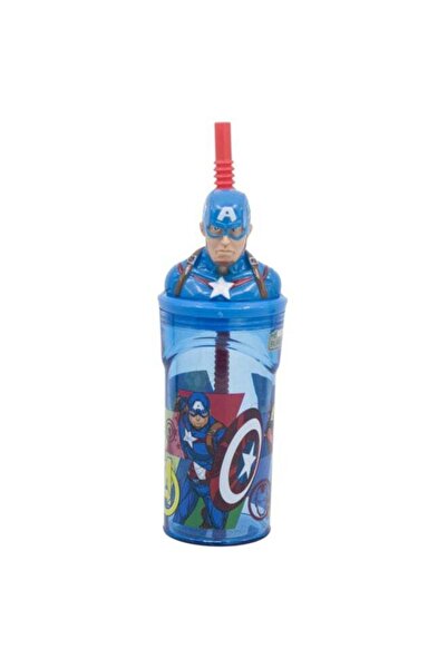 Stor Avengers Captain America 3D Figurine Drinking Tumbler with Straw Multico...