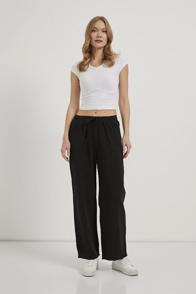 Arma Life Armalife 4760 Tasseled Wide-Leg Gabardine Women's Trousers