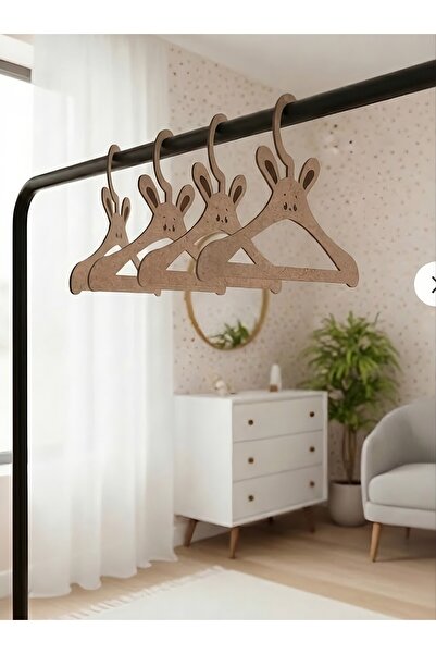 İHRA مجموعة شماعات للأطفال مكونة من 15 قطعة من MDF على شكل أرنب