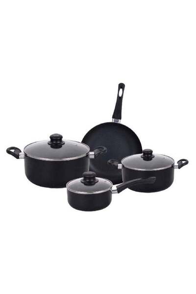 Parfait 7-Piece Durable Non-Stick Aluminium Cookware Set Black