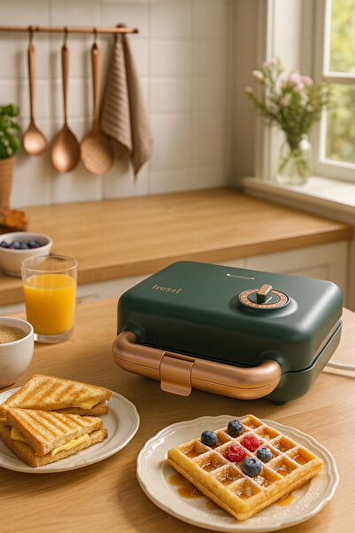 Allians Çıkarılabilir Yapışmaz Plakalı Tost ve Waffle Makinesi, 3 Plakalı