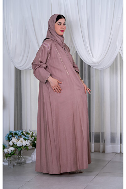 Abay عباية لنن شك -لون لحمي