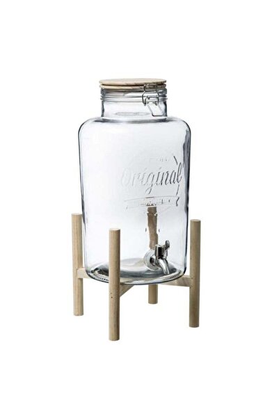 Secret de Gourmet Glass Beverage Dispenser with Stand Clear and Beige 8 L