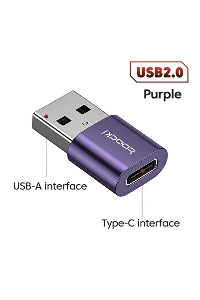 Toocki C to USB Purple OTG USB 3.0 To Type C Adapter Micro To Type C Male To ...