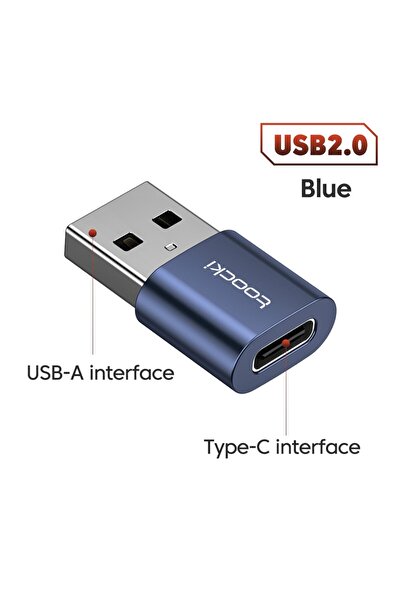 Toocki C to USB Blue OTG USB 3.0 To Type C Adapter Micro To Type C Male To US...