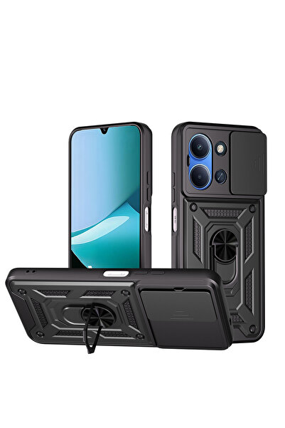 BUTAM BİLİŞİM حافظة Redmi 15C مع حامل مغناطيسي وحماية للكاميرا، غطاء منزلق من...