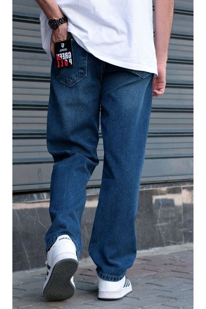 green poll Men's Navy Blue Relaxed Cut Baggy Pants