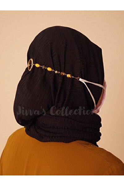 Jivva's Collection تصميم مخصص. حامل قناع أنيق باللون الأصفر مع حجر مزخرف