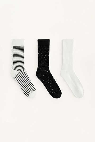Oysho 3 pairs of cotton blend Classic socks