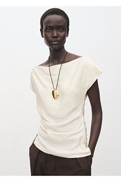 MANGO Woman Modal asimetrik yaka bluz