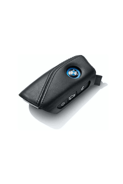 BMW غطاء مفتاح من الجلد الأصلي باللون الأسود - الجيل الجديد Gen3