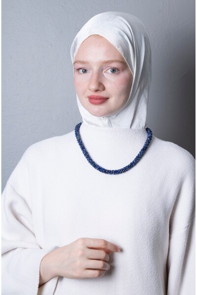 OSMANLI DOĞAL TAŞ Certified Handcrafted Knitted Lapis Lazuli Silver Clasp Nec...