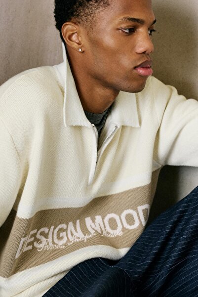 Pull & Bear Fermuar detaylı örme polo