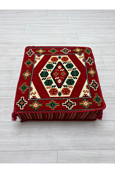 BAKIRÖZÜ HOME Yörük Kırmızı Modeli Çökmeyen Süngerli Şark Köşesi Orta Sehpa (...