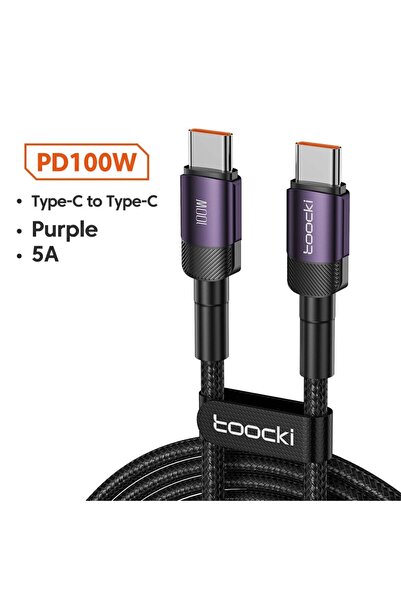 Toocki كابل USB من النوع C بطول 1 متر وقوة 60 واط، يدعم الشحن السريع، متوافق ...