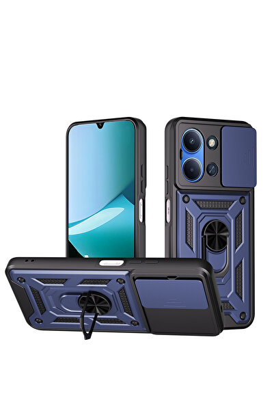 zore Redmi 15C Case with Magnetic Stand and Camera Protection Sys Sliding Veg...