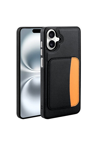 zore Galaxy A07 Case with Card Holder Sys X-Kart Silicone Cover - Black