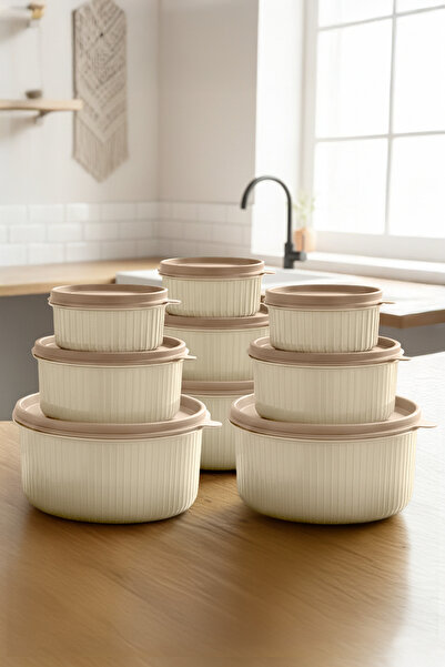 Kitchen Life Set of 9 Round Storage Containers (3X300-3X600-3X1500Ml) Microwa...