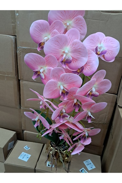 ABAZAR Artificial flowers in ceramic pot orchid wei a-80148