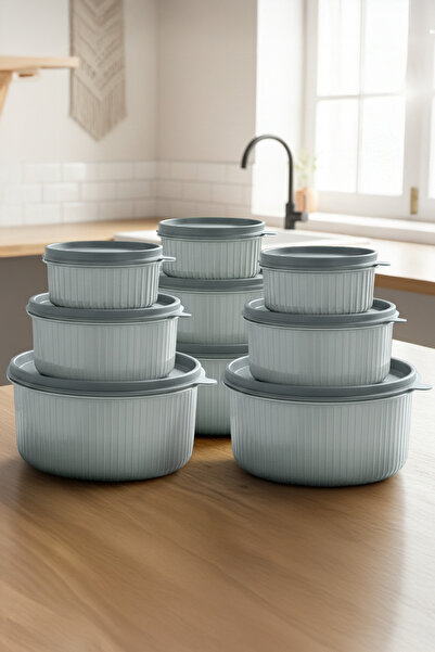 Kitchen Life Set of 9 Round Storage Containers (3X300-3X600-3X1500Ml) Microwa...