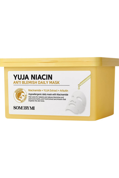 Some By Mi Yuja Niacin Anti-Blemish Daily Mask Set of 30 illuminating face ma...
