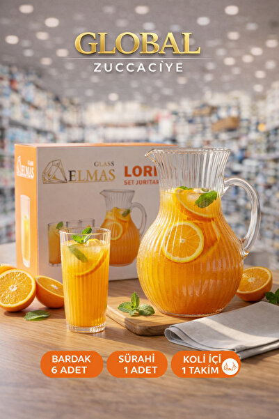 GLASS ELMAS LORITA - Sürahi Seti 7 Parça