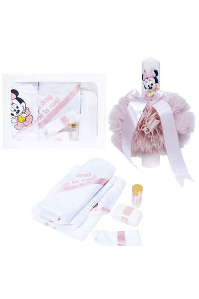 Flashmarket Set complet trusou botez cu lumânare, Mickey/Minnie – Trusou eleg...