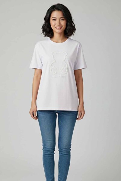 rekor sports Γυναικείο μπλουζάκι Oversize 100% βαμβακερό με λαιμόκοψη και κέν...