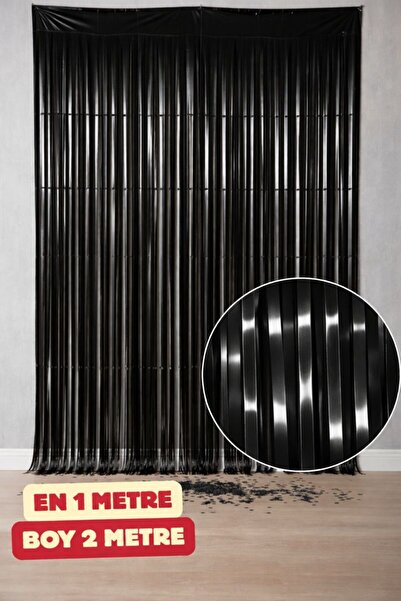 Baloncu Dede Siyah Parlak Duvar Süsü Duvar ve Kapı Perdesi 1x2 Metre Doğum Gü...