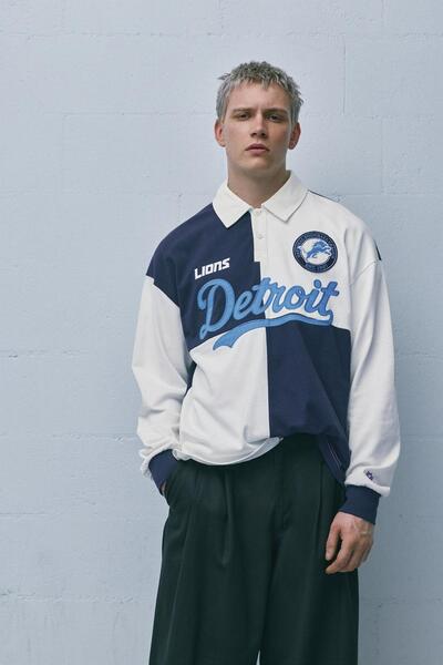 Pull & Bear NFL Detroit Polo