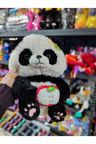 VARDEM OYUNCAK Elmalı Sevimli Panda Figürlü Peluş Çocuk Sırt Çantası - Yumuşa...