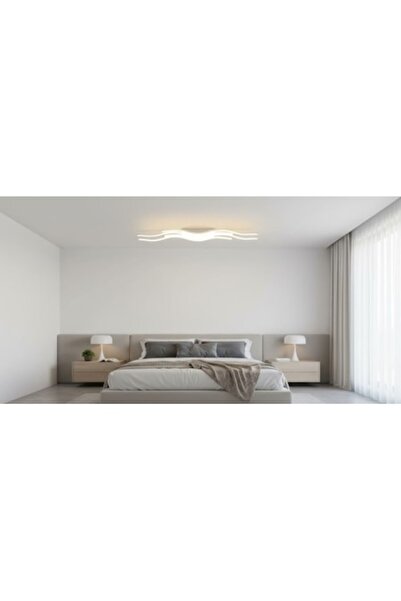 LEDZONE LED Chandelier 144W with Remote Control, White, 1300x150x100mm