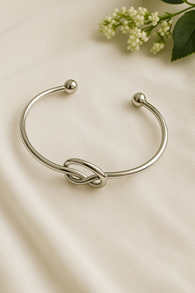 LOREZIA Women's Heart Knot Adjustable Handcuff Bracelet - a Symbol of Eleganc...