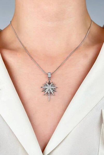 Sose Moda Polar Star Steel Necklace - Silver