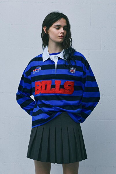 Pull & Bear Striped NFL polo shirt