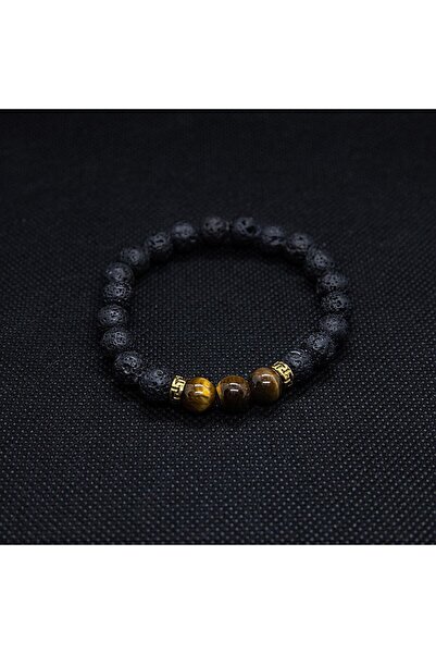 Ezera Brățară ORIEL din pietre vulcanice și ochi de tigru