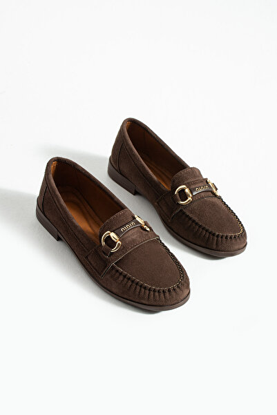 Neva'nın Butiği Balerini de damă MELLY din piele întoarsă cu detalii cu cataramă