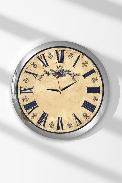 Zevahir Mobilya Dekorasyon Ceas de perete rotund din MDF cu cifre romane deco...