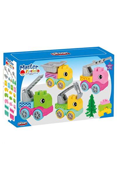 PİLSAN Set de constructie vehicule constructie cu 31 piese de asamblat,recoma...