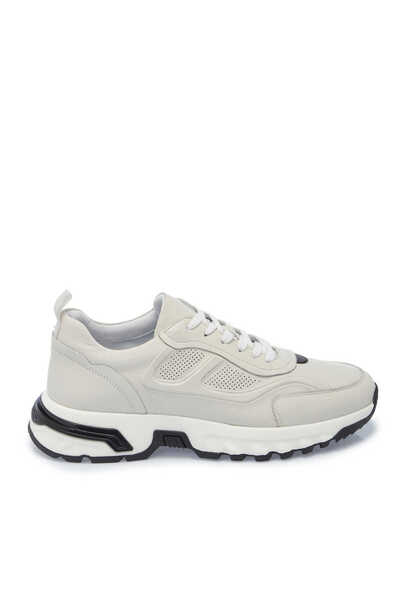 Tergan Beyaz Hakiki Deri Erkek Sneaker - E25I1AY57211-N3O
