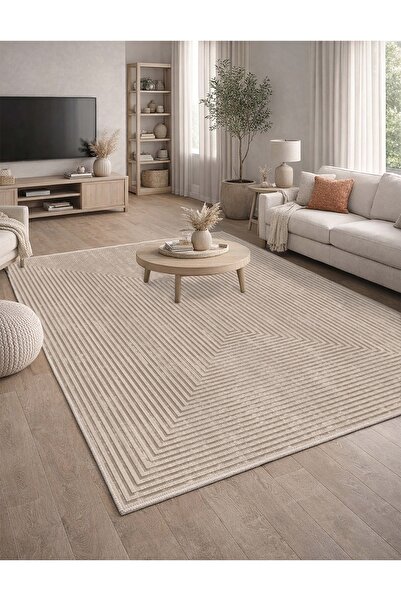 CENTER AVM Vizon Halı Salon Halısı Makinede Yıkanabilir Halı Kaymaz Taban Halı
