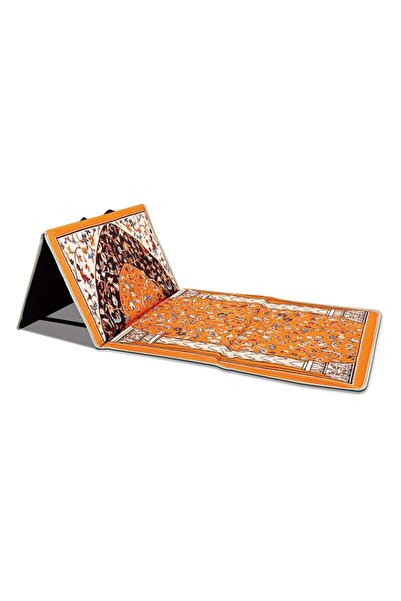 AL SANIDI سجادة صلاة مع كرسي، كرسي للرحلات، برتقالي، مقاس 110 × 55 × 34 سم