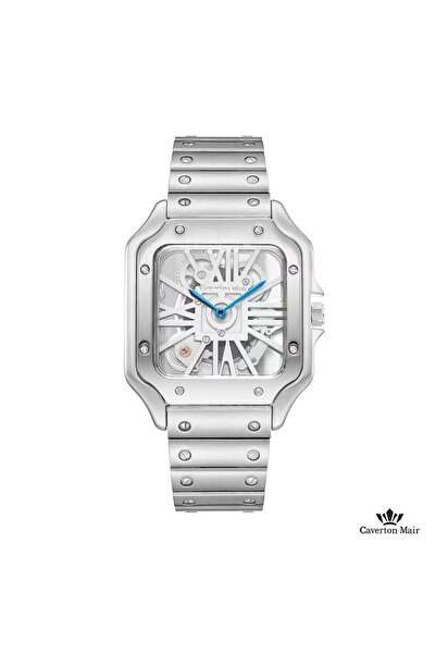 Caverton Mair Original men's watch, exposed movement, stainless steel strap