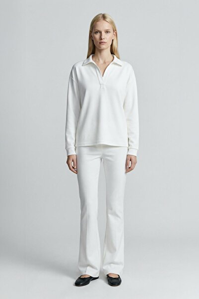 Rays 8275A Shirt Collar Sweater Ecru