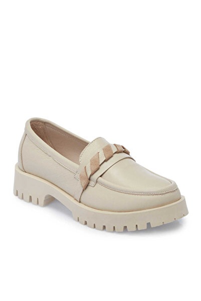 Tergan Bej Hakiki Deri Kadın Loafer - K25I1AY67823-A25
