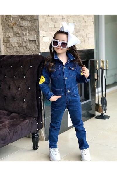 Minicools Smiley Printed denim jumpsuit