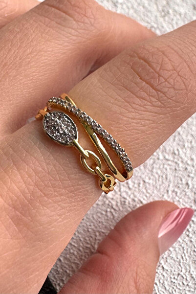 Leo'Stone V.I.P Double Color Elegant Link Design Zircon Stone Adjustable Stee...