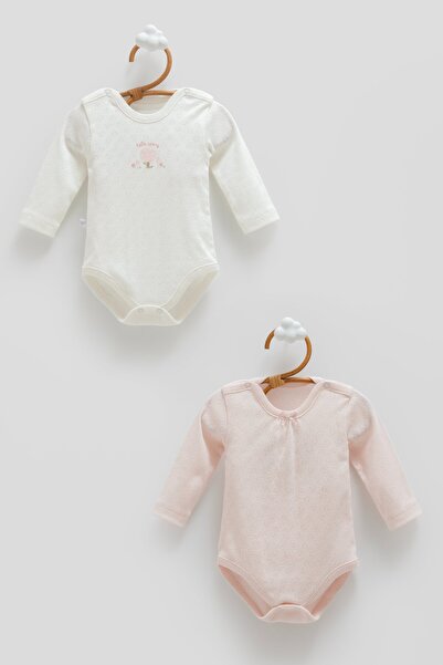 Caramell All Time Girl 0-9 Months Jacquard 100% Cotton 2-Piece Long Sleeve Ba...