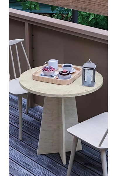 HMC DECOR Modern 60cm Yuvarlak Yemek Masası-Balkon Masası-Mutfak Masası Trave...